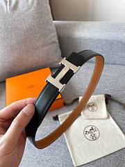 Hermes Mini Constance Martelee Belt Buckle & Reversible Leather Strap Black/ Brown 24mm - 6