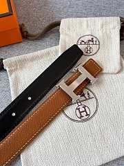 Hermes Mini Constance Martelee Belt Buckle & Reversible Leather Strap Black/ Brown 24mm - 3