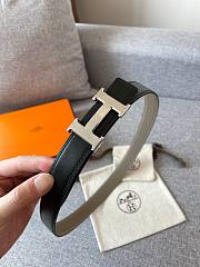 Hermes Mini Constance Martelee Belt Buckle & Reversible Leather Strap Black/ Gray 24mm - 5