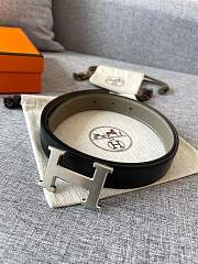 Hermes Mini Constance Martelee Belt Buckle & Reversible Leather Strap Black/ Gray 24mm - 3