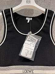 Loewe Cropped Tank Top In Viscose Black  - 5