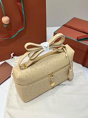 Loro Piana Extra Bag L27 Ostrich Leather Beige - 27x16x10 cm - 5