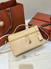 Loro Piana Extra Bag L27 Ostrich Leather Beige - 27x16x10 cm - 2