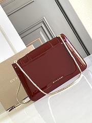 Blvgari Serpenti Forever Crossbody Bag Patent Wine Red - 25x17x8cm  - 4