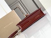 Blvgari Serpenti Forever East West Handbag Shoulder Bag Patent Wine Red - 22x13x5.5cm - 2