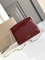 Blvgari Serpenti Forever Crossbody Bag Patent Wine Red - 20x15x5cm - 4