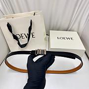 Loewe Graphic Belt In Classic Calfskin Black Silver 1.5cm - 1