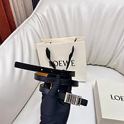 Loewe Graphic Belt In Classic Calfskin Black Silver 1.5cm - 4