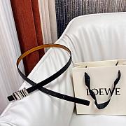 Loewe Graphic Belt In Classic Calfskin Black Silver 1.5cm - 6