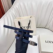 Loewe Graphic Belt In Classic Calfskin Navy Silver 1.5cm - 4