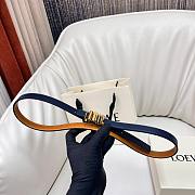 Loewe Graphic Belt In Classic Calfskin Navy Gold 1.5cm - 2