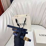 Loewe Graphic Belt In Classic Calfskin Navy Gold 1.5cm - 5