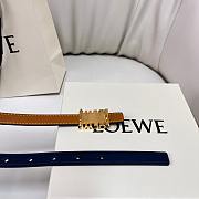 Loewe Graphic Belt In Classic Calfskin Navy Gold 1.5cm - 3