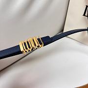 Loewe Graphic Belt In Classic Calfskin Navy Gold 1.5cm - 4