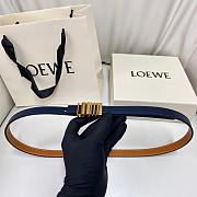 Loewe Graphic Belt In Classic Calfskin Navy Gold 1.5cm - 6