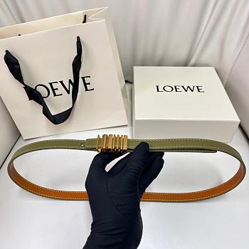 Loewe Graphic Belt In Classic Calfskin Green Gold 1.5cm