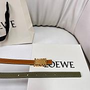 Loewe Graphic Belt In Classic Calfskin Green Gold 1.5cm - 4