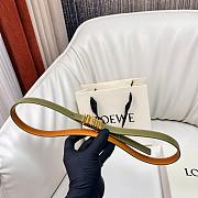 Loewe Graphic Belt In Classic Calfskin Green Gold 1.5cm - 3