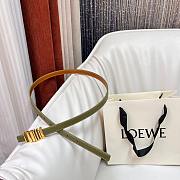 Loewe Graphic Belt In Classic Calfskin Green Gold 1.5cm - 2