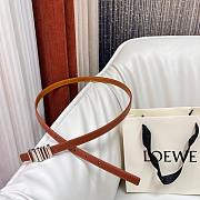 Loewe Graphic Belt In Classic Calfskin Brown Silver 1.5cm - 5