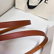 Loewe Graphic Belt In Classic Calfskin Brown Silver 1.5cm - 3