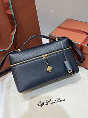 Loro Piana Extra Bag L27 Calfskin Navy W1B4 - 27x16x10cm - 3