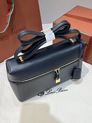 Loro Piana Extra Bag L27 Calfskin Navy W1B4 - 27x16x10cm - 2