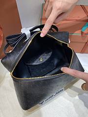 Loro Piana Extra Bag L27 Ostrich Leather Black - 27x16x10cm - 5