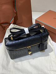 Loro Piana Extra Bag L27 Ostrich Leather Black - 27x16x10cm - 2