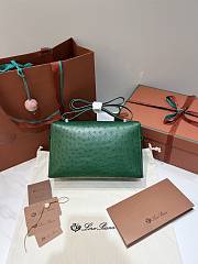 Loro Piana Extra Bag L27 Ostrich Leather Green - 27x16x10cm - 5