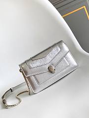 Blvgari Serpenti Forever Chain Pochette Calf Leather Silver - 20x11x3.5cm - 1