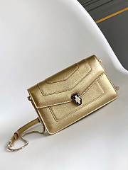 Blvgari Serpenti Forever Chain Pochette Calf Leather Light Gold - 20x11x3.5cm - 1