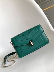 Blvgari Serpenti Forever Chain Wallet Calf Leather Green - 20x12x4.5cm - 1