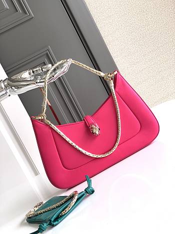 Blvgari Serpenti Baia Shoulder Bag Calf Leather Pink - 27.5x18x4.5cm