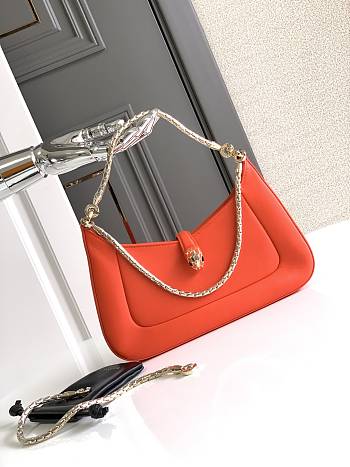 Blvgari Serpenti Baia Shoulder Bag Calf Leather Orange - 27.5x18x4.5cm