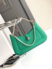 Blvgari Serpenti Baia Shoulder Bag Calf Leather Green - 27.5x18x4.5cm - 1