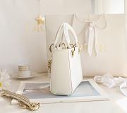 Mini Lady Dior Bag White Mizard Lamskin Gold - 17x15x7cm - 2