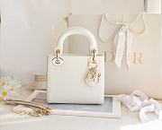 Mini Lady Dior Bag White Mizard Lamskin Gold - 17x15x7cm - 3