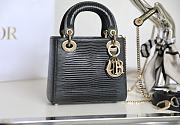 Mini Lady Dior Bag Black Mizard Lamskin - 17x15x7cm - 2