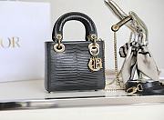 Mini Lady Dior Bag Black Mizard Lamskin - 17x15x7cm - 5