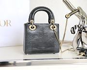 Mini Lady Dior Bag Black Mizard Lamskin - 17x15x7cm - 4