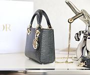 Mini Lady Dior Bag Black Mizard Lamskin - 17x15x7cm - 6