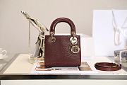 Mini Lady Dior Bag Burgundy Mizard Lamskin - 17x15x7cm - 1