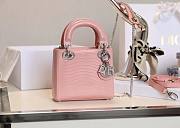 Mini Lady Dior Bag Light Pink Mizard Lamskin Diamond - 17x15x7cm - 1