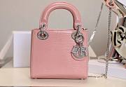 Mini Lady Dior Bag Light Pink Mizard Lamskin Diamond - 17x15x7cm - 2