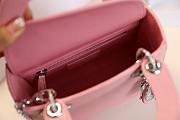 Mini Lady Dior Bag Light Pink Mizard Lamskin Diamond - 17x15x7cm - 3