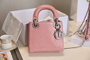 Mini Lady Dior Bag Light Pink Mizard Lamskin Diamond - 17x15x7cm - 5