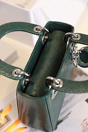 Mini Lady Dior Bag Dark Green Mizard Lamskin - 17x15x7cm - 2