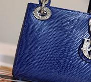 Mini Lady Dior Bag Blue Mizard Lamskin Diamond - 17x15x7cm - 6