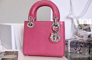 Mini Lady Dior Bag Pink Mizard Lamskin Diamond - 17x15x7cm  - 5